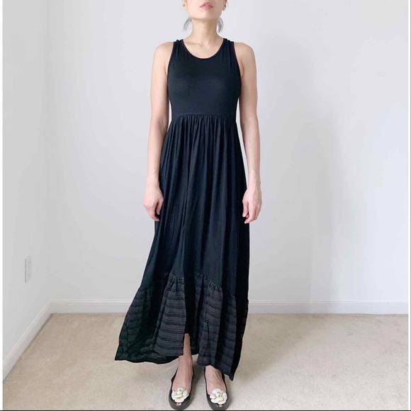 BOHO RUFFLES MAXI DRESS WITH POCKETS - BLACK - Picture 4 of 10
